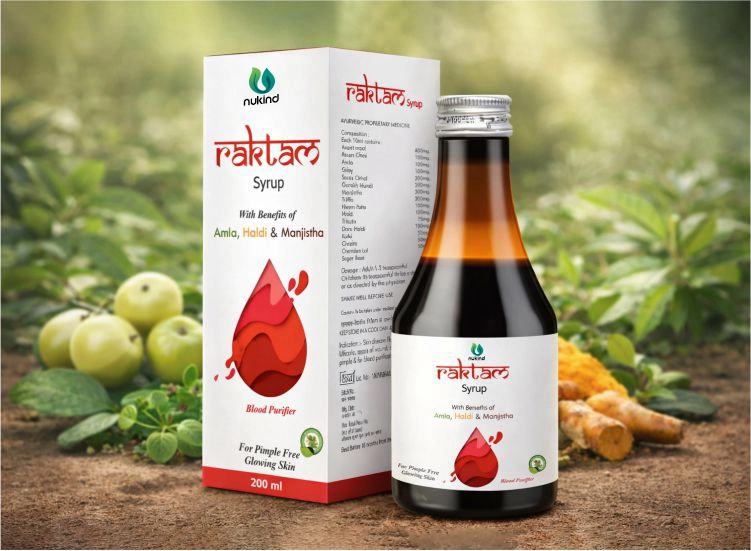 aktam Syrup herbal blood purifier with Amla, Haldi, and Manjistha