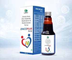 ZINCOPLUS multivitamin and zinc syrup bottle for nutritional support and immunity.