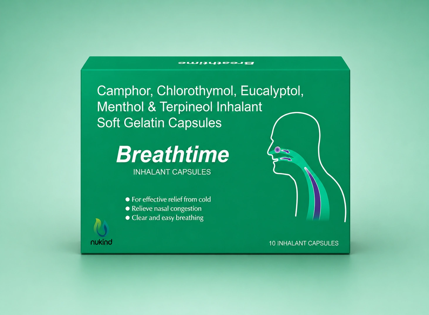 BREATHTIME Softgel Caps | Ayurvedic Inhalation Capsules for Common Cold | Nukind Healthcare BREATHTIME Softgel Caps | Ayurvedic Inhalation Capsules for Common Cold | Nukind Healthcare