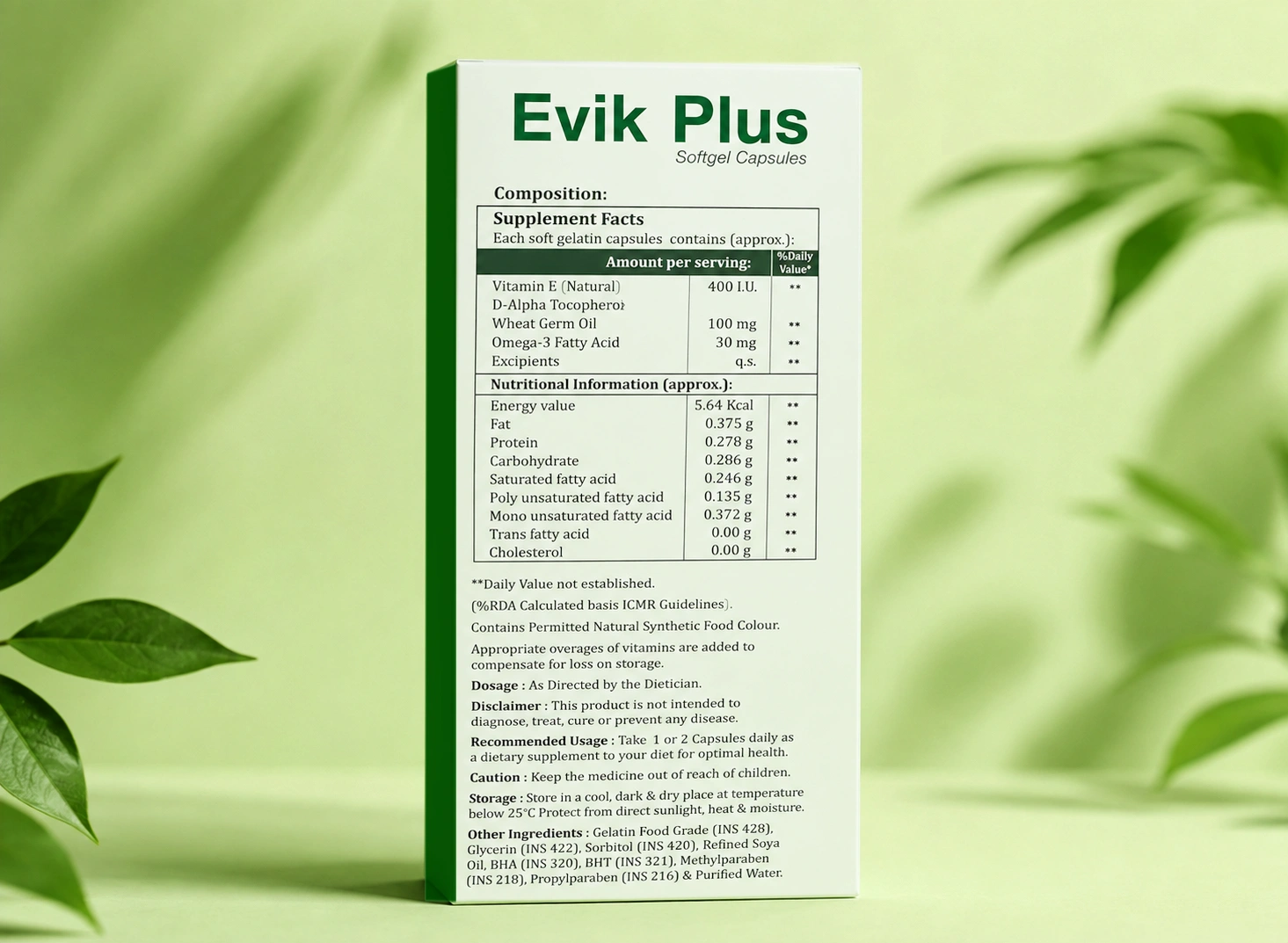 Wellness Starts From Within.” EVIK PLUS Softgelatin Wellness Starts From Within.” EVIK PLUS Softgelatin