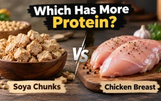Compare protein in soya chunks and chicken breast, including raw vs cooked values, nutrition benefits, cost, muscle building, and weight management.